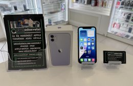 iPhone 11 64GB Lila Független Használt/1-3 hónap gar./Akku 100%/p3696