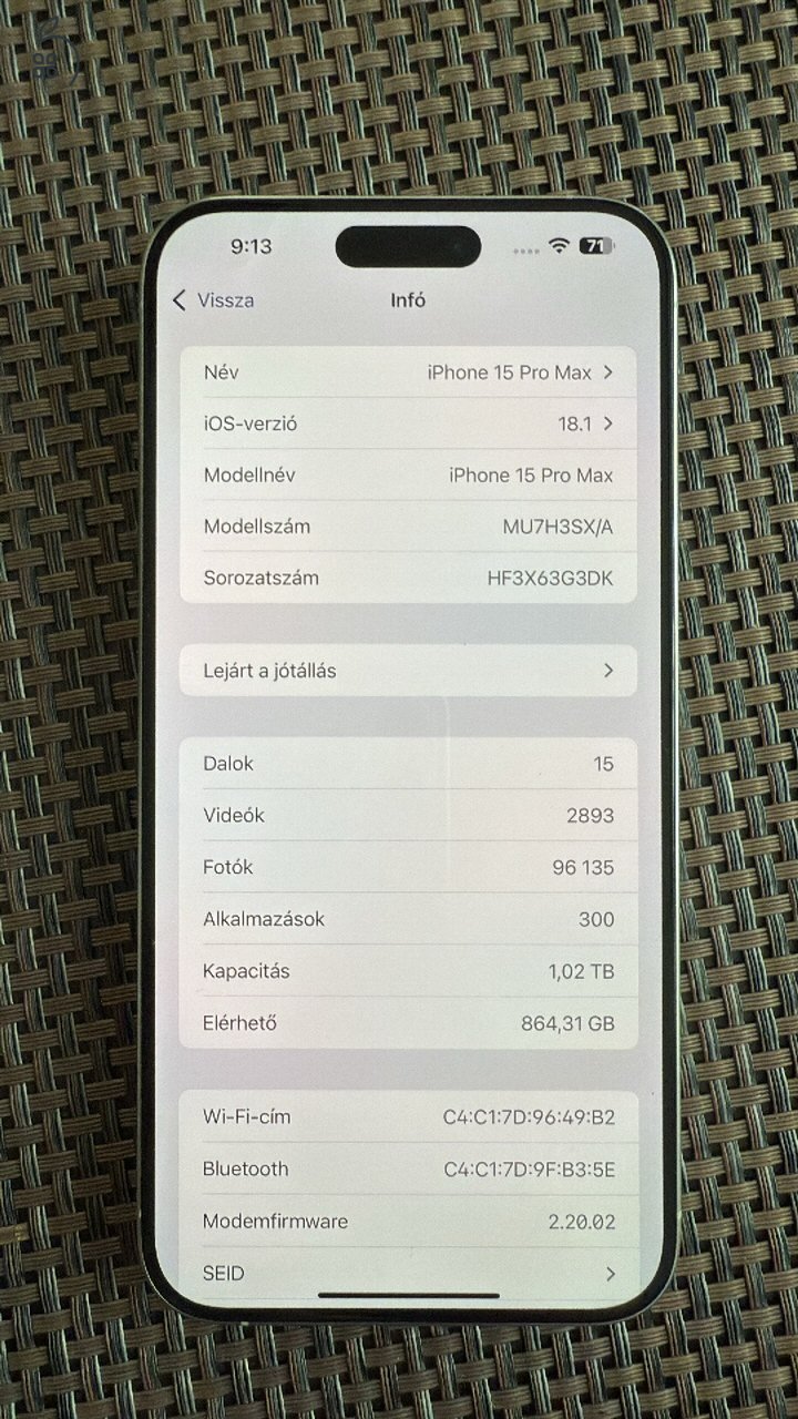 iPhone 15 Pro MAX 1TB Fehér Titán - 2 év gyári Apple garancia - Apple.HU-s vásárlás