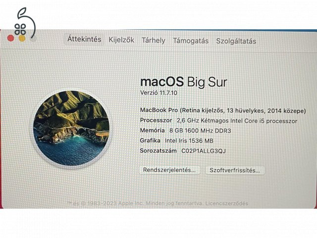 Macbook pro  8/256 GB