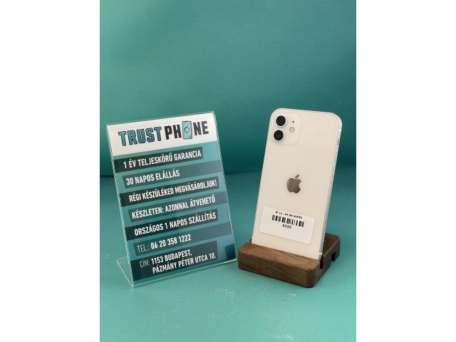 !! 1 ÉV GARANCIA !! iPhone 12 White 64 GB – 4332 – 100% AKKU