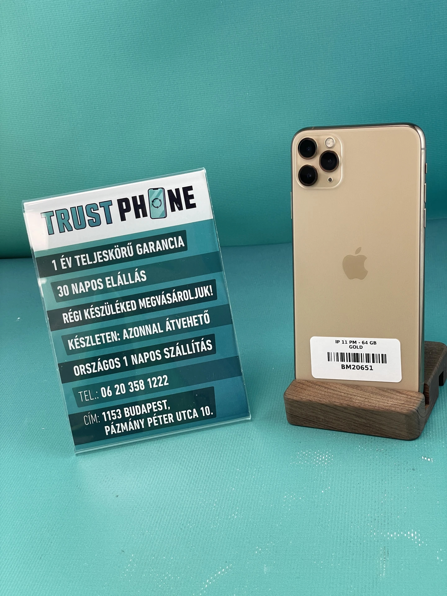 !! 1 ÉV GARANCIA !! iPhone 11 Pro Max Gold 64 GB – BM20651 – 100% AKKU