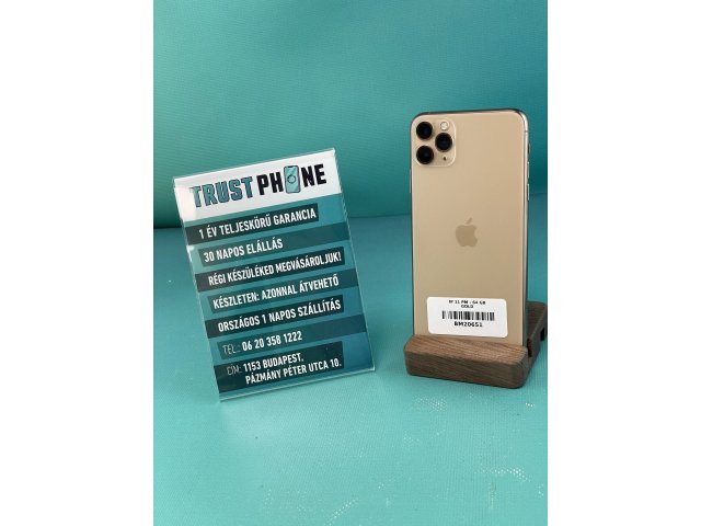 !! 1 ÉV GARANCIA !! iPhone 11 Pro Max Gold 64 GB – BM20651 – 100% AKKU