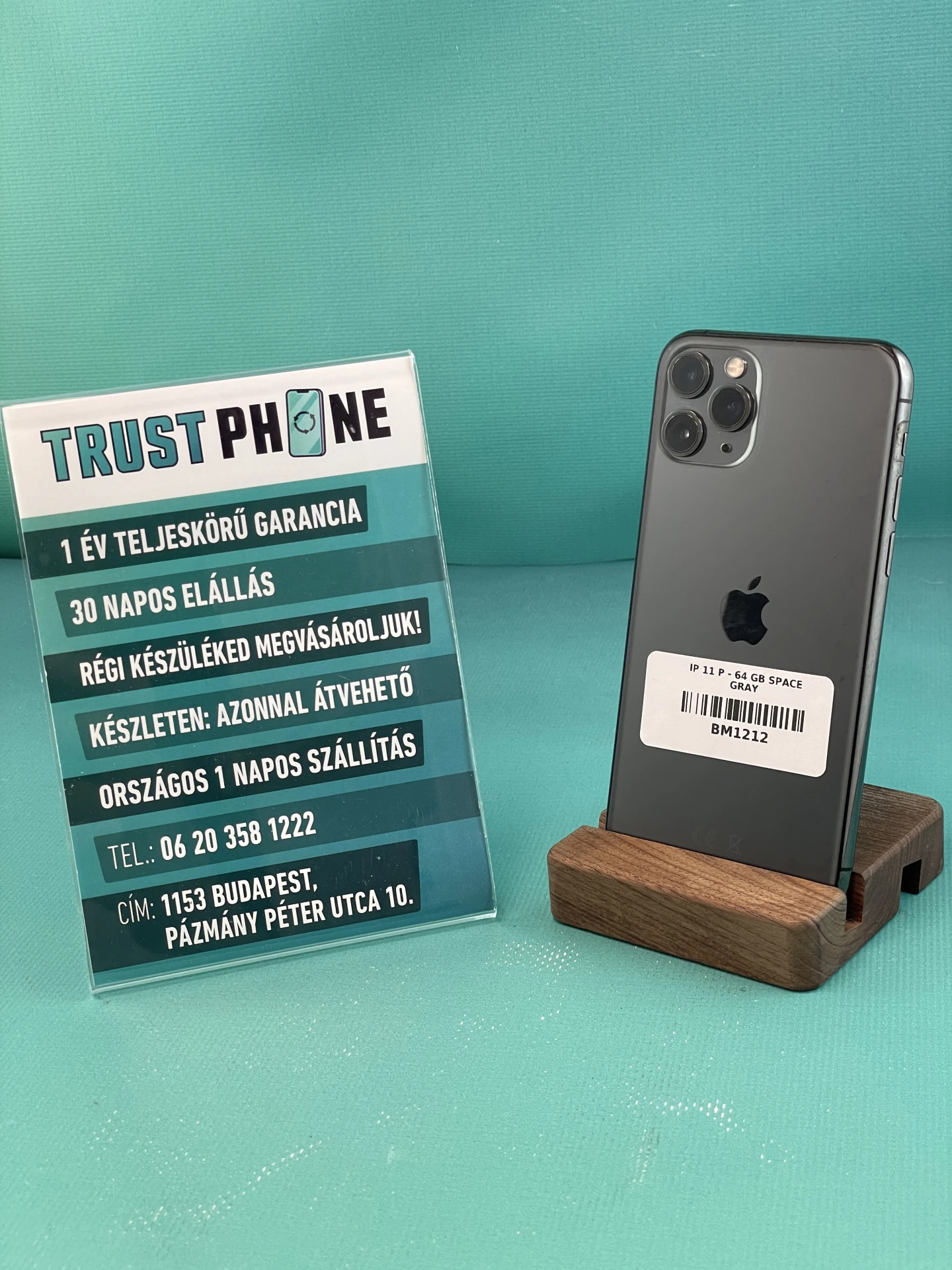 !! 1 ÉV GARANCIA !! iPhone 11 Pro Space Gray 64 GB – BM1212 – 100% AKKU