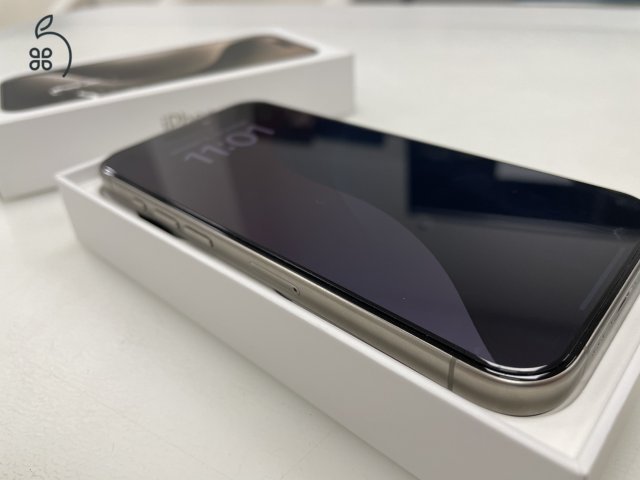 Új állapot! iPhone 15 Pro 512GB! Natural Titanium Független 93% akku! 3 Hó Gar+ Beszámítás