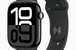 Apple Watch Series 10 GPS 46 mm-es kozmoszfekete alumíniumtok, fekete szíj S/M