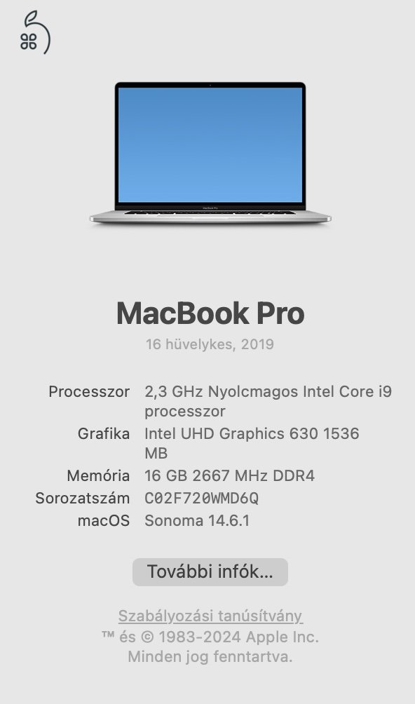 MacBook Pro 2019 16” i9 16GB/1TB