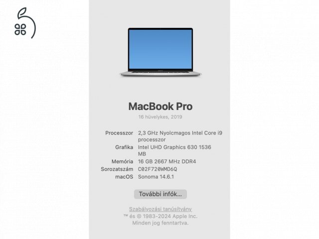 MacBook Pro 2019 16” i9 16GB/1TB