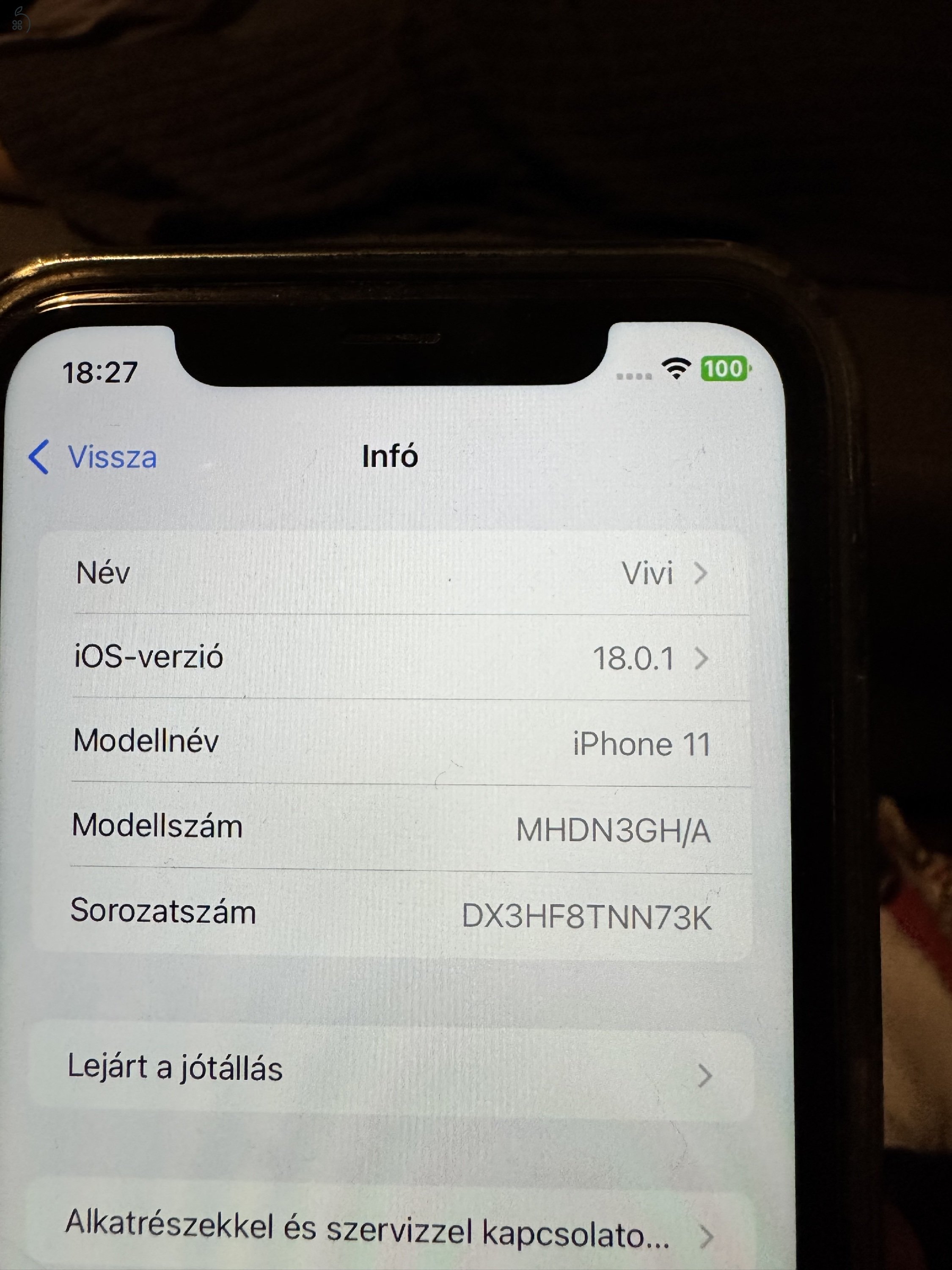 Eladó IPhone 11 128 Gb zöld kártyafüggetlen