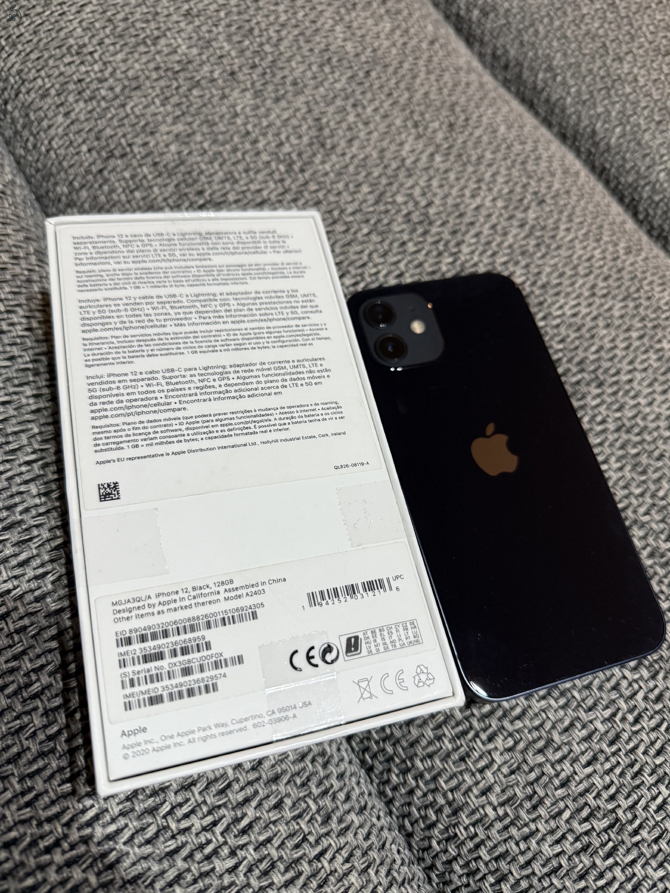 iPhone 12 128gb, black, független, jó állapotú