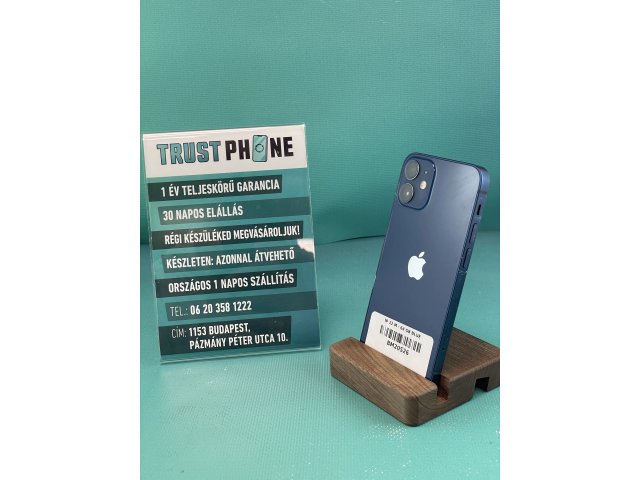 !! 1 ÉV GARANCIA !! iPhone 12 Mini Blue 64 GB – BM20526 – 100% AKKU