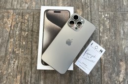 Apple iPhone 15 Pro Max 256GB Újszerű - Natural Titanium - Dobozzal, 1 év iON Store garanciával