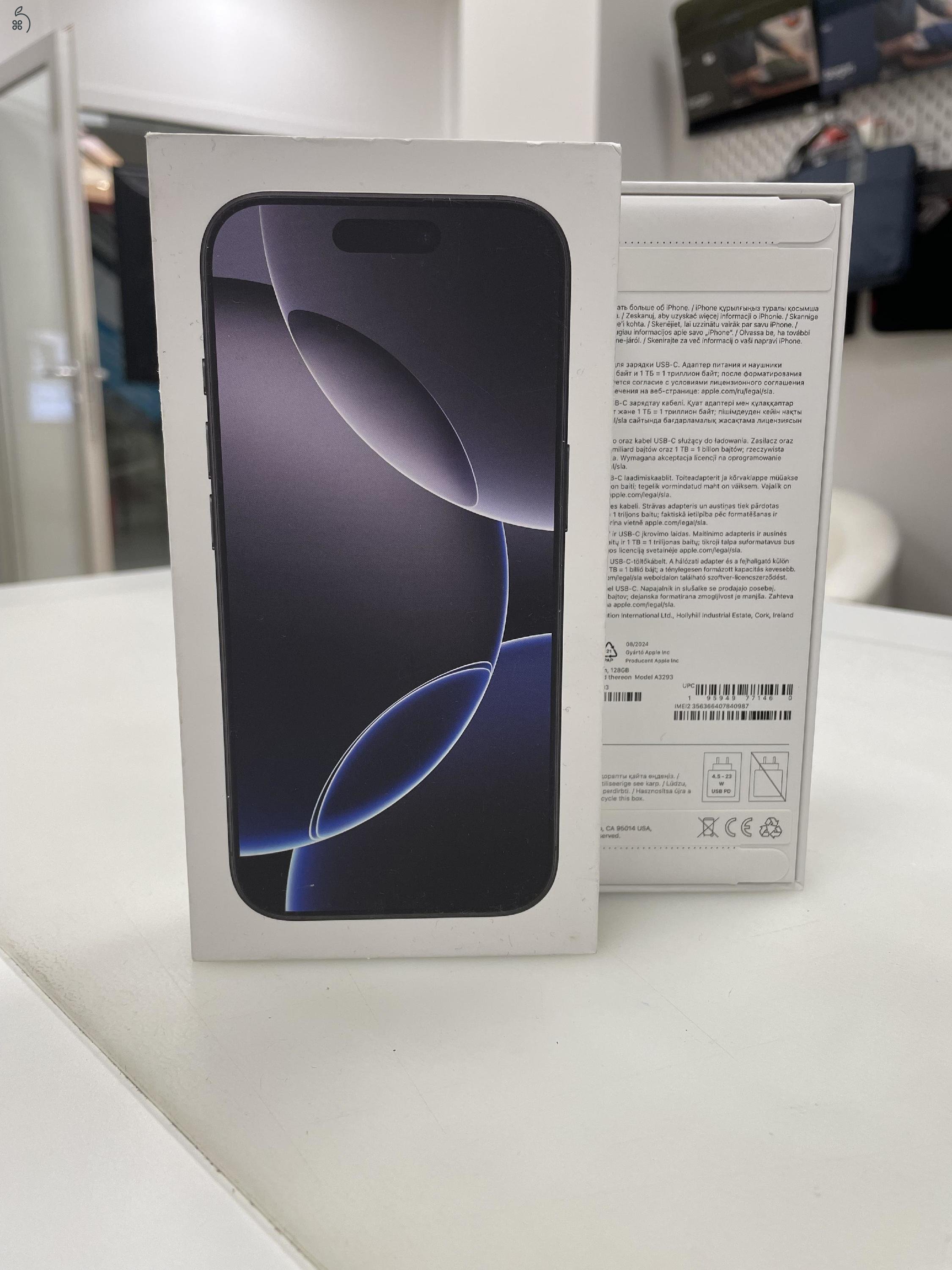 Új Bontatlan! iPhone 16 Pro Max 256GB Black Titanium 27%Áfás számla! + Beszámítás 