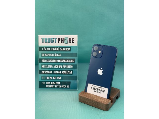 !! 1 ÉV GARANCIA !! iPhone 12 Mini Blue 64 GB – BM20567 – 100% AKKU