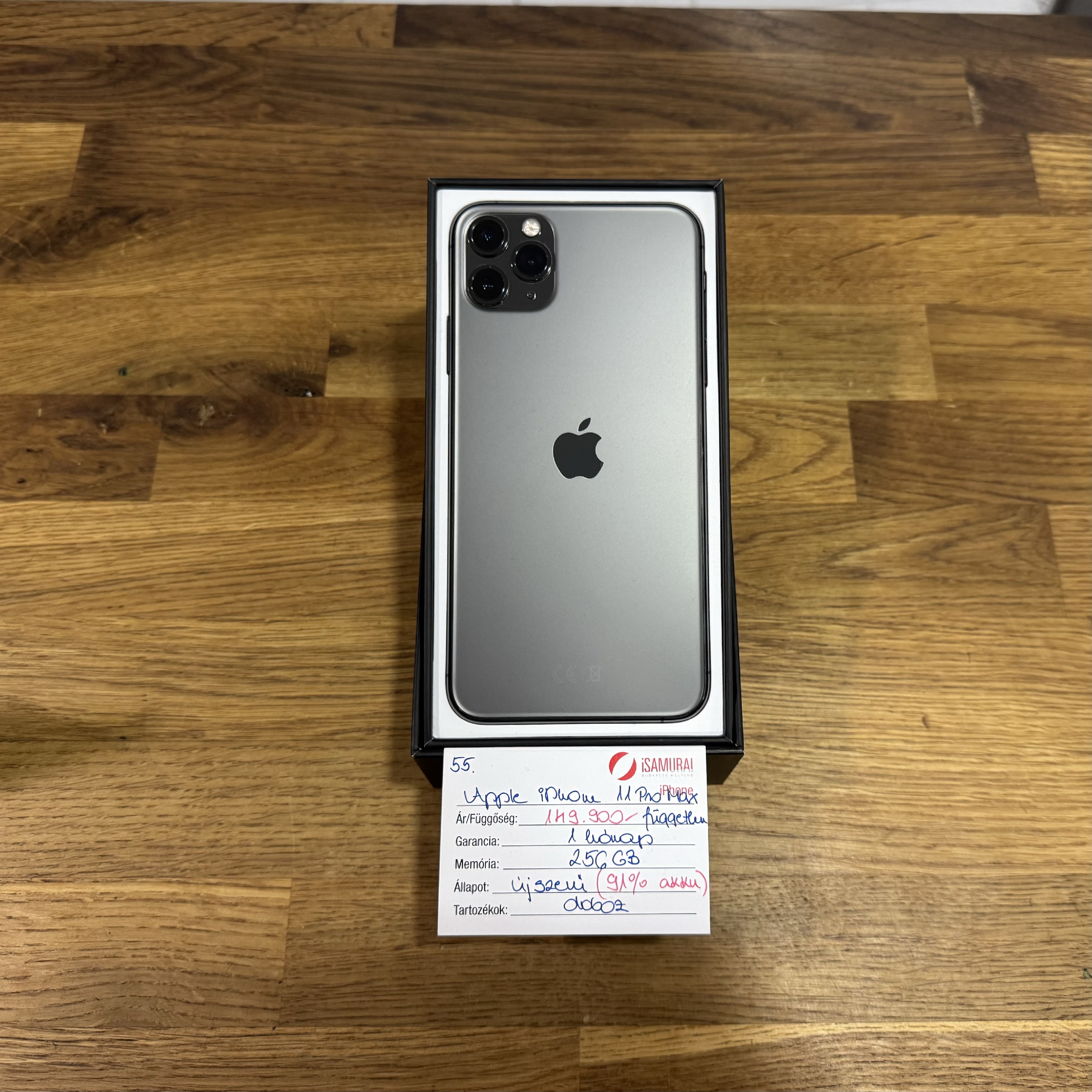 55. Apple iPhone 11 Pro Max - 256GB - SpaceGray - Újszerű