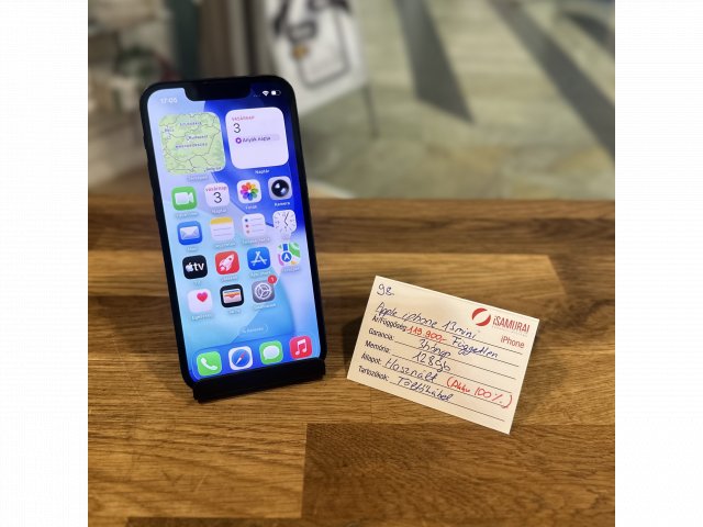 98. Apple iPhone 13 mini - 128 GB - Fekete - Akku 100% - Használt