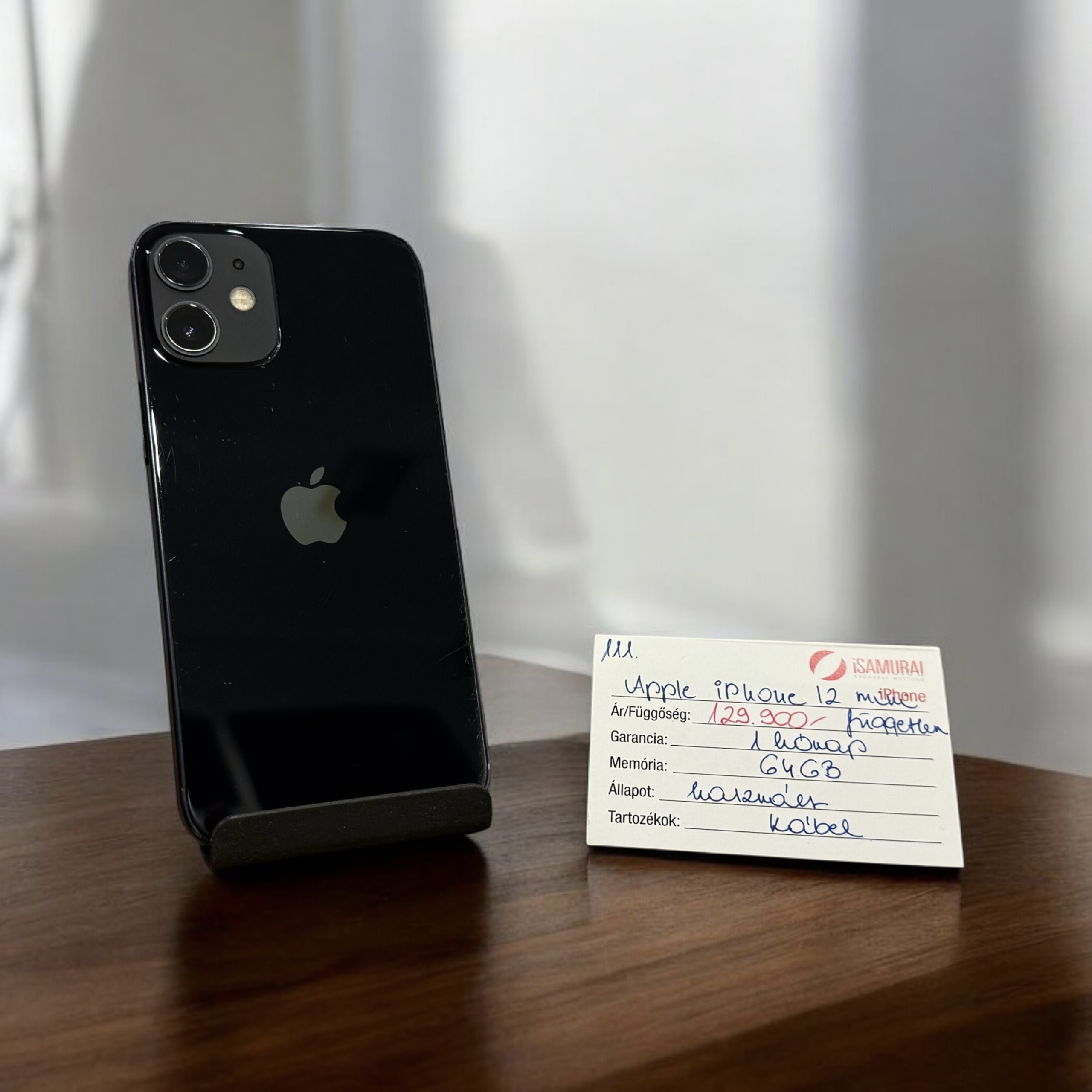 111. Apple iPhone 12 mini - 64 GB - Fekete