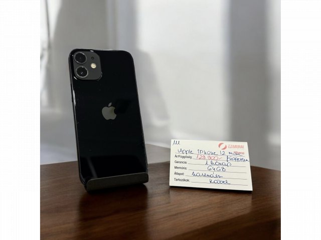 111. Apple iPhone 12 mini - 64 GB - Fekete