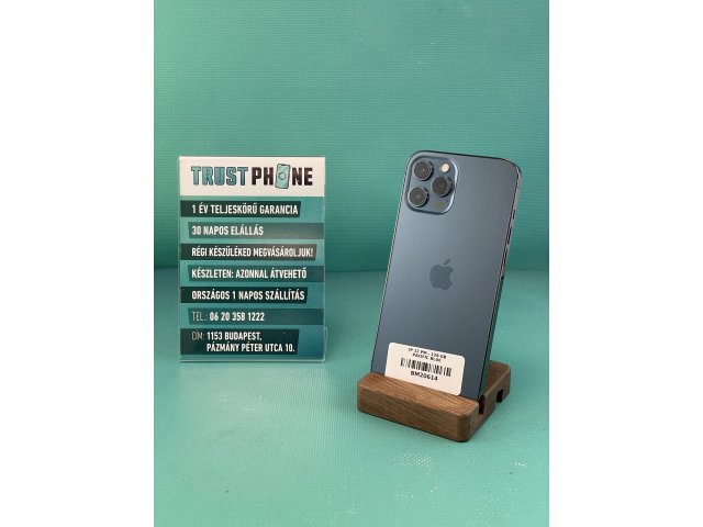 !! 1 ÉV GARANCIA !! iPhone 12 Pro Max Pacific Blue 128 GB – BM20614 – 100% AKKU