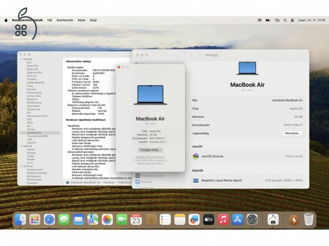 CTO RITKASÁG! MacBook Air M2 10C /24GB RAM !!! 512GB / Magyar