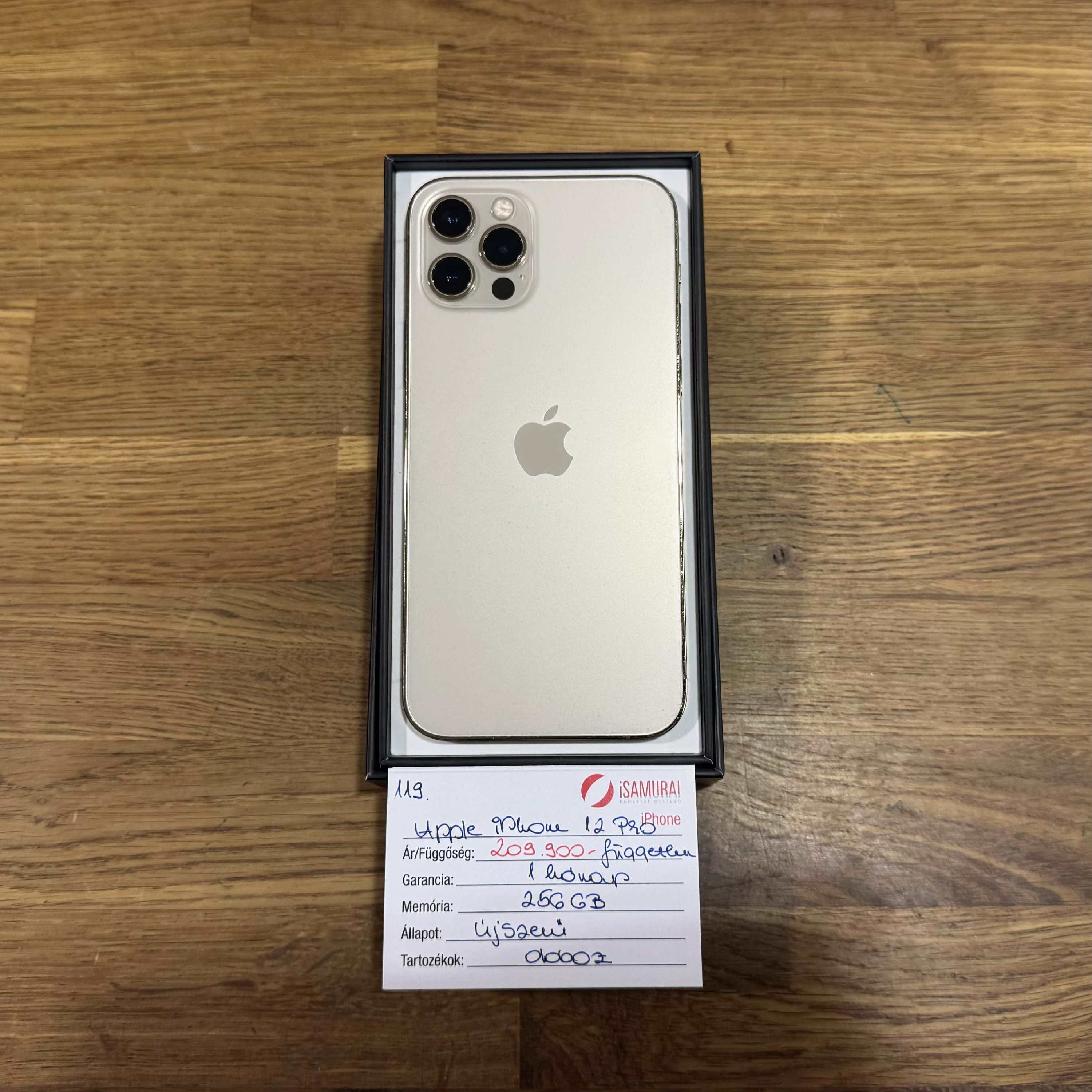 119. Apple iPhone 12 Pro - 256 GB - Arany - Újszerű