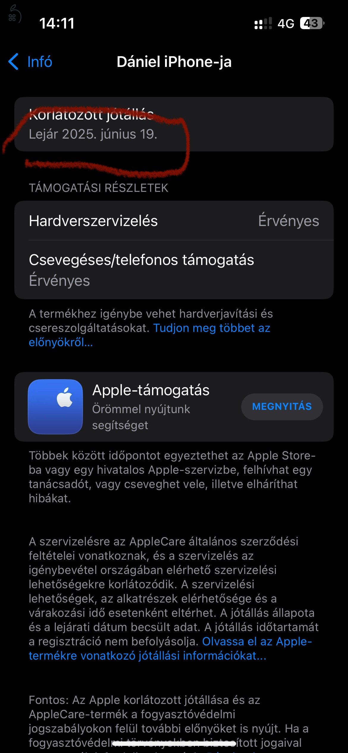 Szinte új iPhone 14, 100% akku