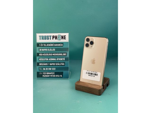 !! 1 ÉV GARANCIA !! iPhone 11 Pro Gold 64 GB – BM20718 – 100% AKKU