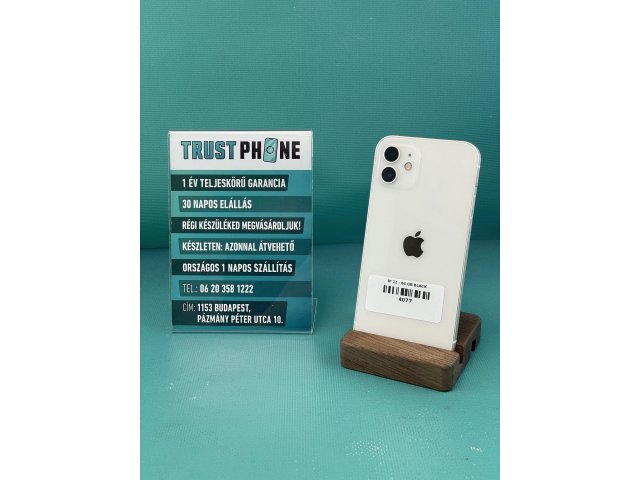 !! 1 ÉV GARANCIA !! iPhone 12 White 64 GB – 4077 – 100% AKKU