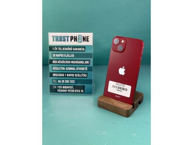 !! 1 ÉV GARANCIA !! iPhone 13 PRODUCT RED 256 GB – GD001 – 92% AKKU