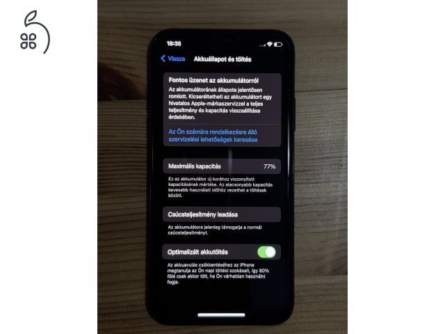 iPhone XS 64 GB 77%-os akkumlátor