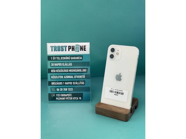 !! 1 ÉV GARANCIA !! iPhone 12 White 64 GB – 4043 – 100% AKKU