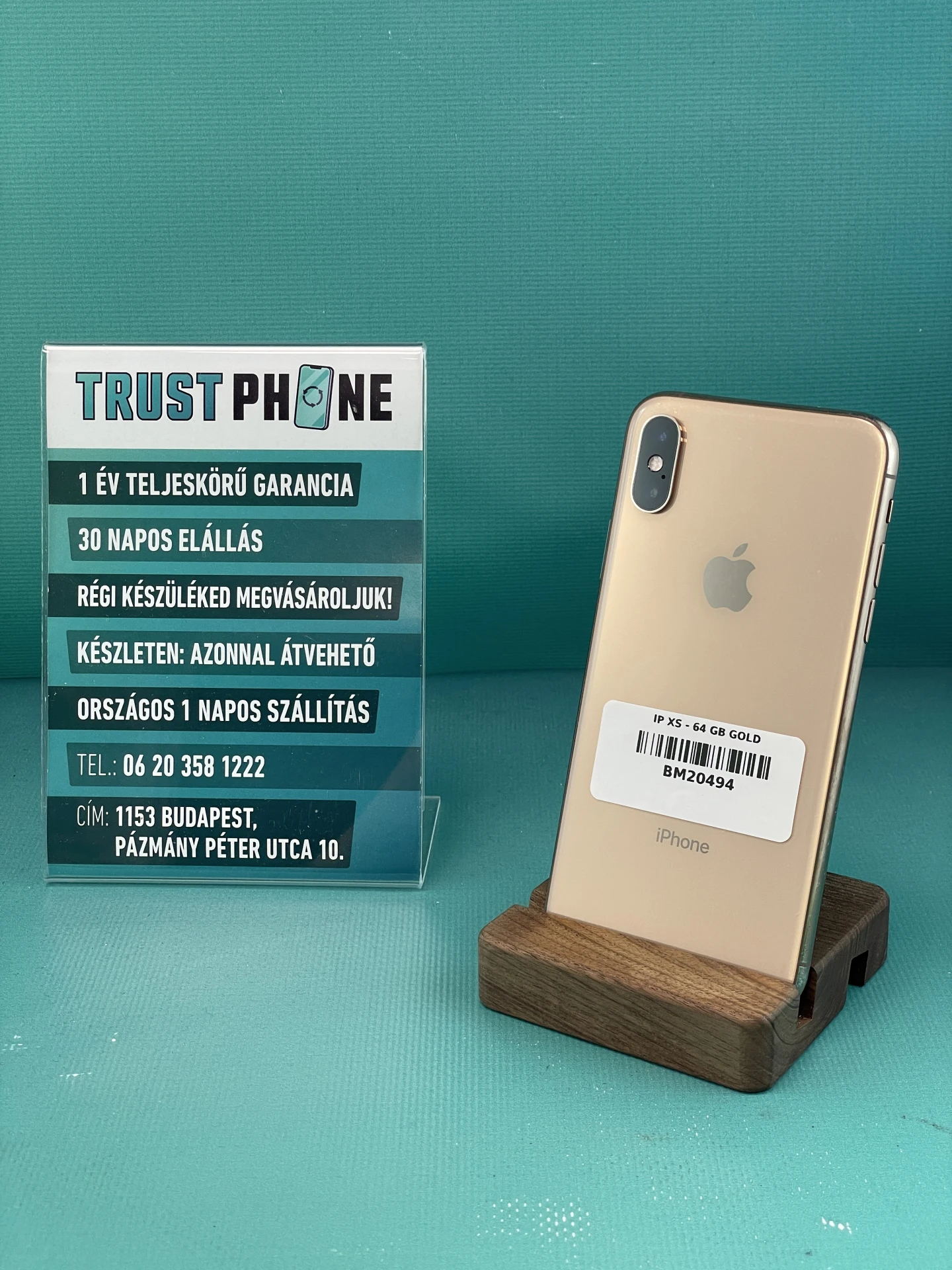 !! 1 ÉV GARANCIA !! iPhone XS Gold 64 GB – BM20494 – 100% AKKU