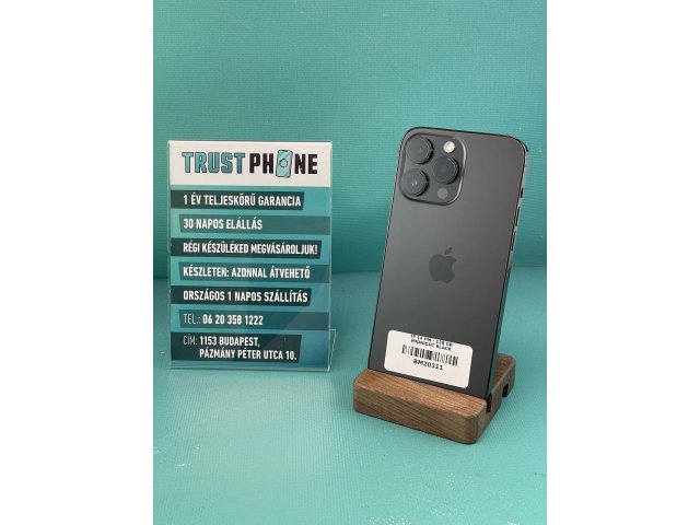 !! 1 ÉV GARANCIA !! iPhone 14 Pro Max Midnight Black 128 GB – BM20311 – 100% AKKU