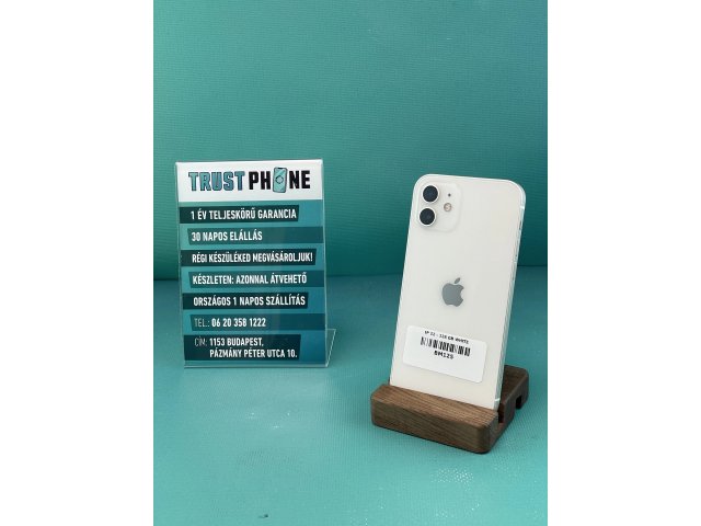 !! 1 ÉV GARANCIA !! iPhone 12 White 128 GB – BM125 – 100% AKKU