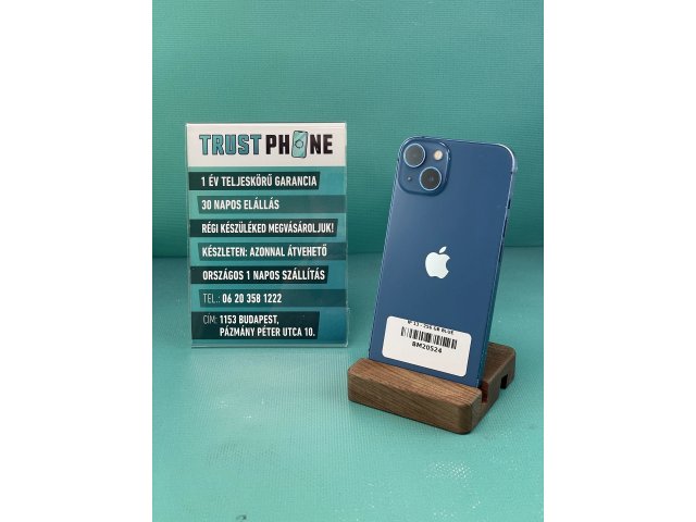 !! 1 ÉV GARANCIA !! iPhone 13 Blue 256 GB – BM20524 – 100% AKKU