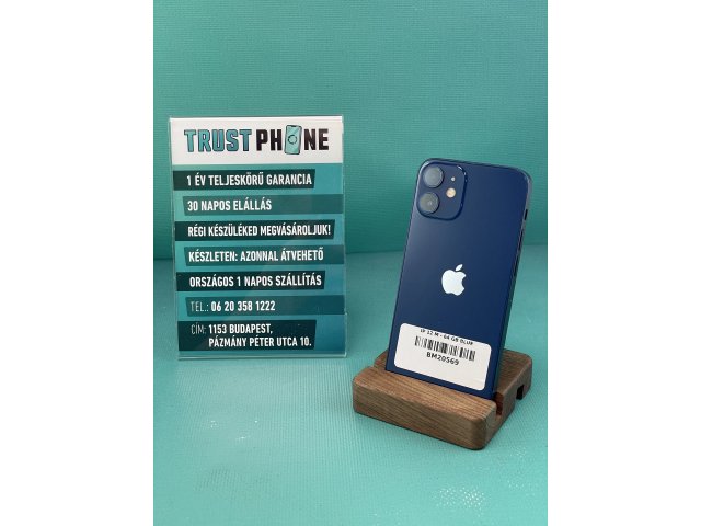 !! 1 ÉV GARANCIA !! iPhone 12 Mini Blue 64 GB – BM20569 – 100% AKKU