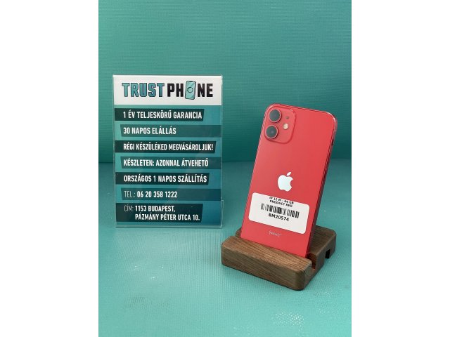 !! 1 ÉV GARANCIA !! iPhone 12 Mini PRODUCT RED 64 GB – BM20574 – 100% AKKU