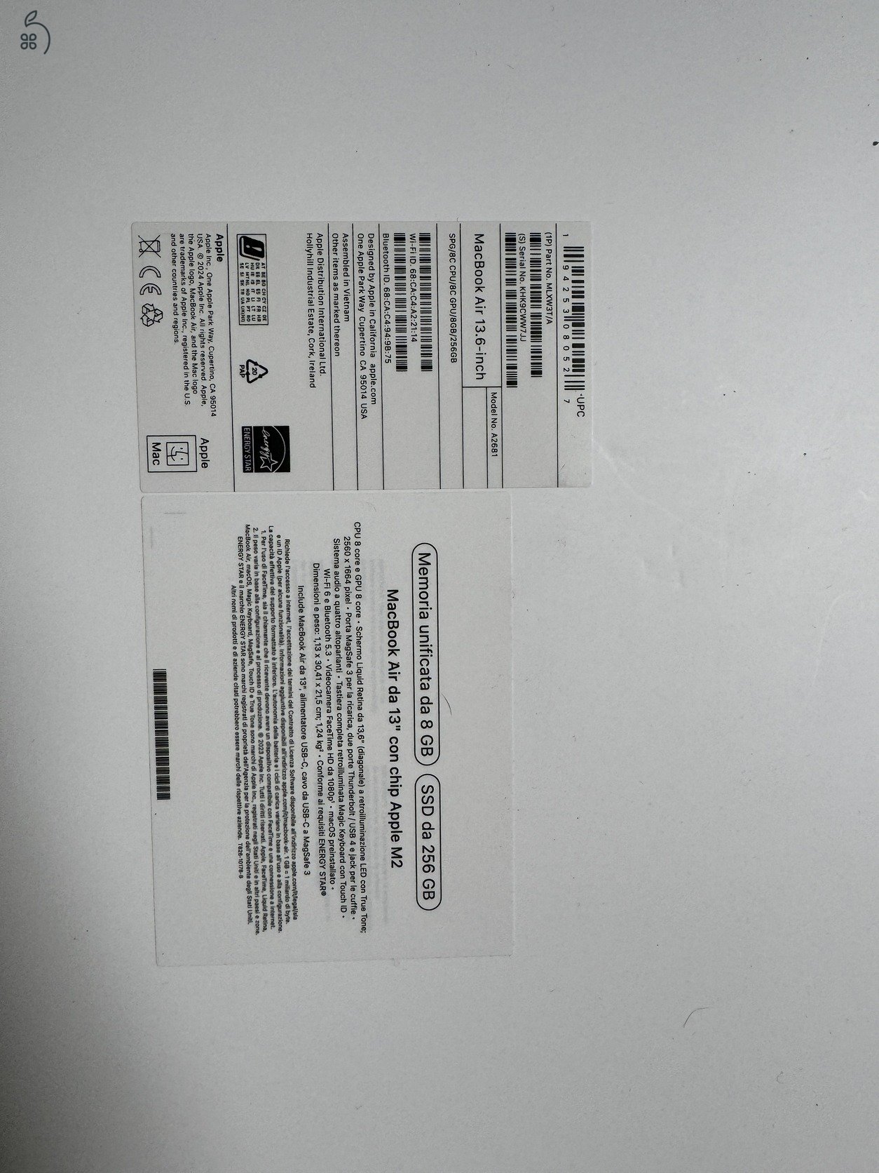 Macbook Air M2 8/256Gb Spacegray! 1 év Apple garancia 