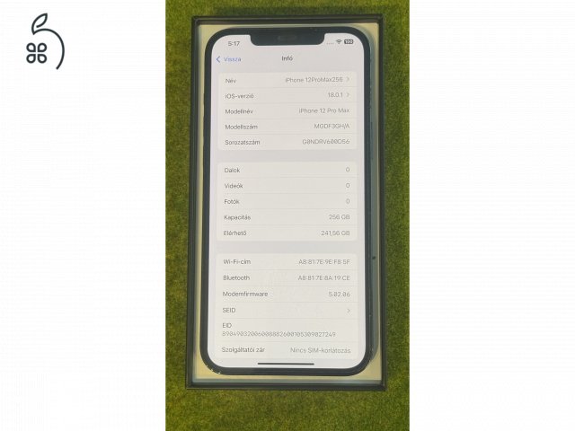 iPnone 12 Pro Max 256GB független karcmentes Pacific Blue