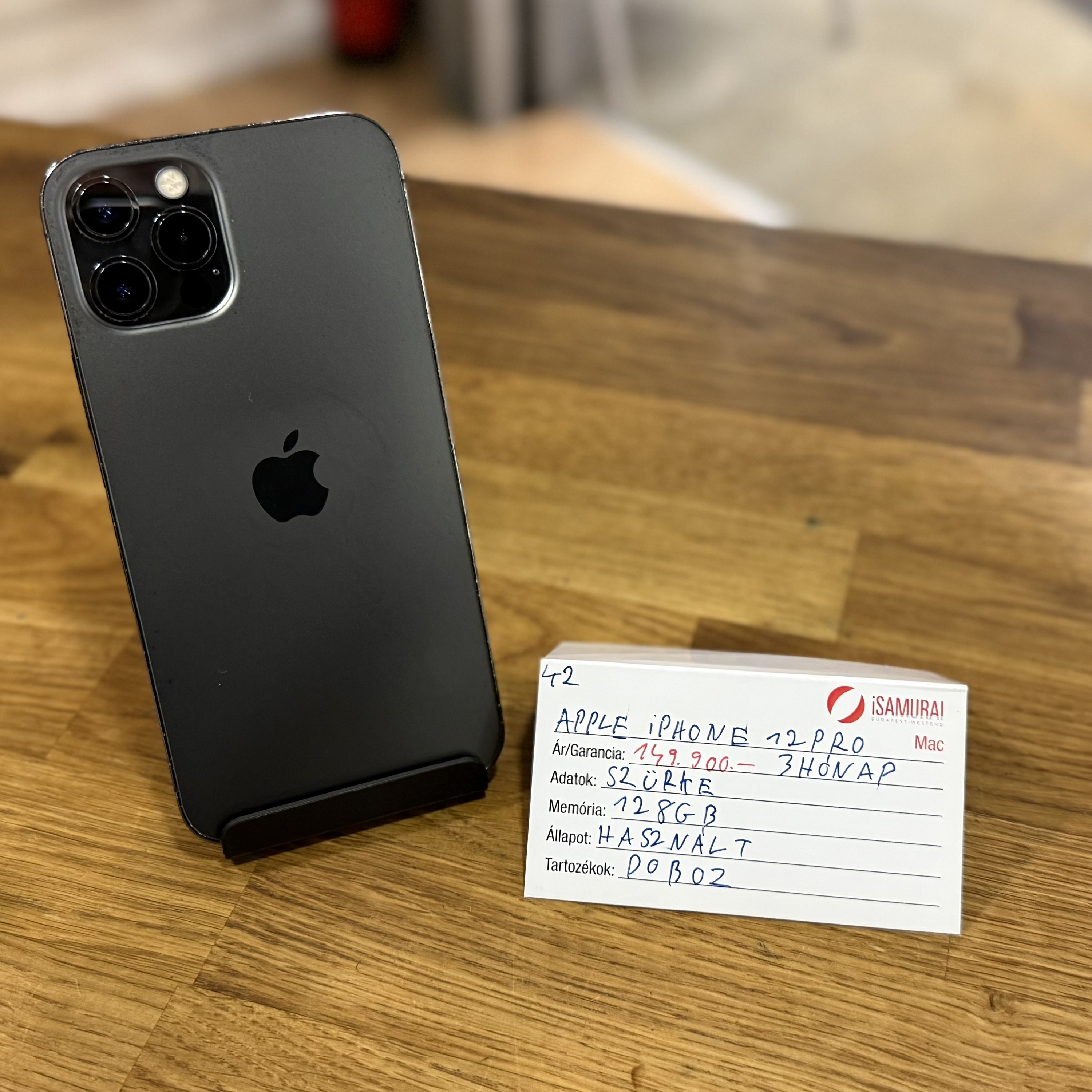 42.Apple iPhone 12 Pro  - 128 GB - Grafit - Független