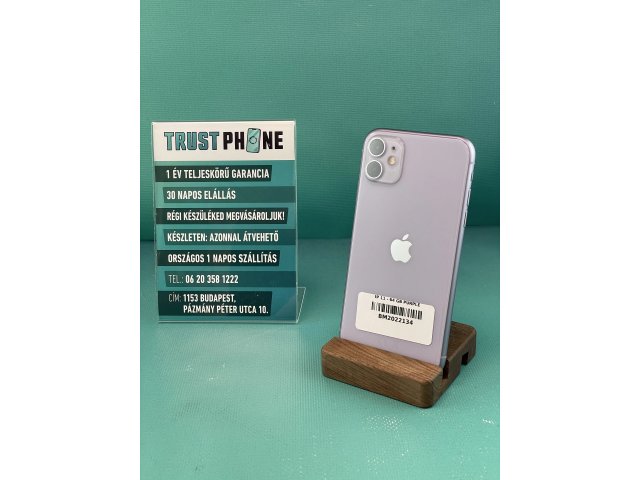 !! 1 ÉV GARANCIA !! IPhone 11 Purple 64 GB – BM2022134 – AKKU (ÚJ) 100%