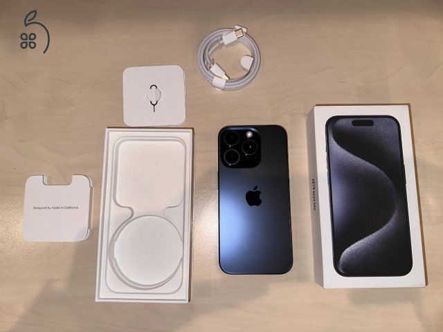 Iphone 15 Pro 256 GB kék eladó, áfá-s!