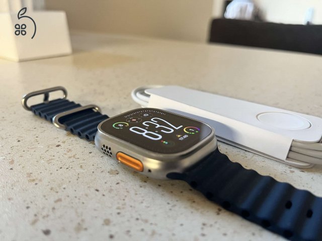 Apple Watch Ultra 2 GPS + Cellular 49mm, 64GB, Tengerészkék Óceán Szíjjal - bontatlan töltővel - 98% akkuval