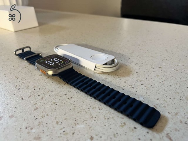 Apple Watch Ultra 2 GPS + Cellular 49mm, 64GB, Tengerészkék Óceán Szíjjal - bontatlan töltővel - 98% akkuval