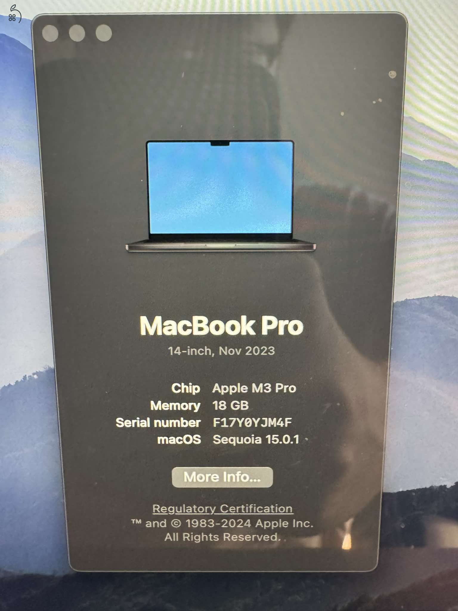 MacBook Pro 14-inch, M3 Pro, 18GB RAM, 512GB SSD