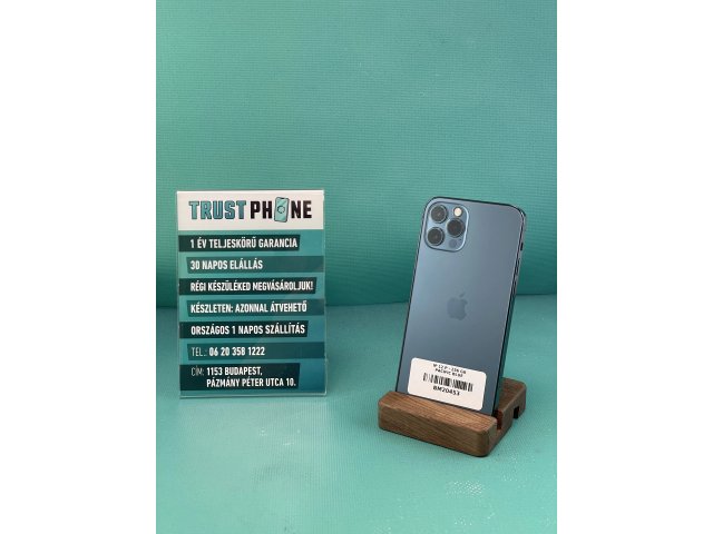 !! 1 ÉV GARANCIA !! iPhone 12 Pro Pacific Blue 256 GB – BM20453 – 100% AKKU