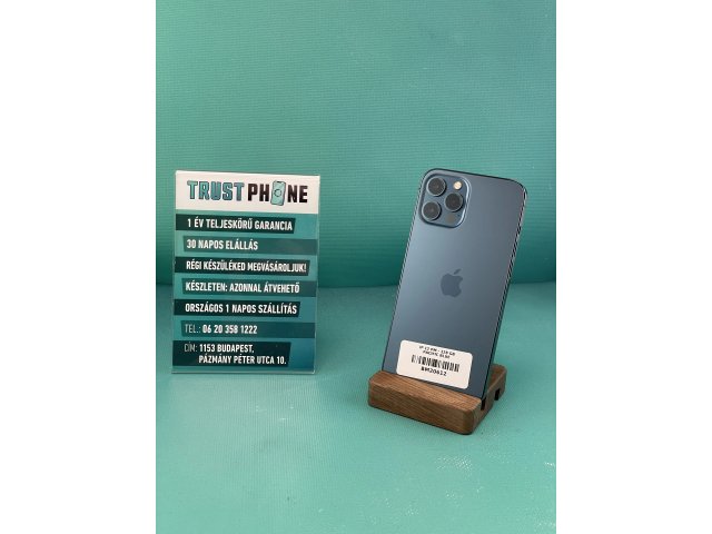 !! 1 ÉV GARANCIA !! iPhone 12 Pro Max Pacific Blue 128 GB – BM20612 – 100% AKKU