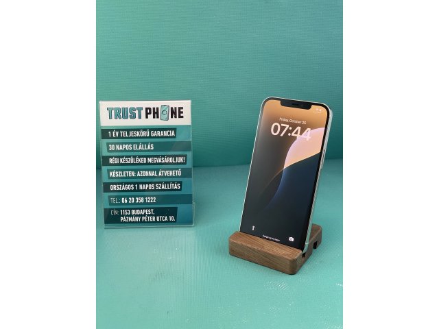 !! 1 ÉV GARANCIA !! iPhone 12 Pro Max Silver 128 GB – TM202229 – 100% AKKU