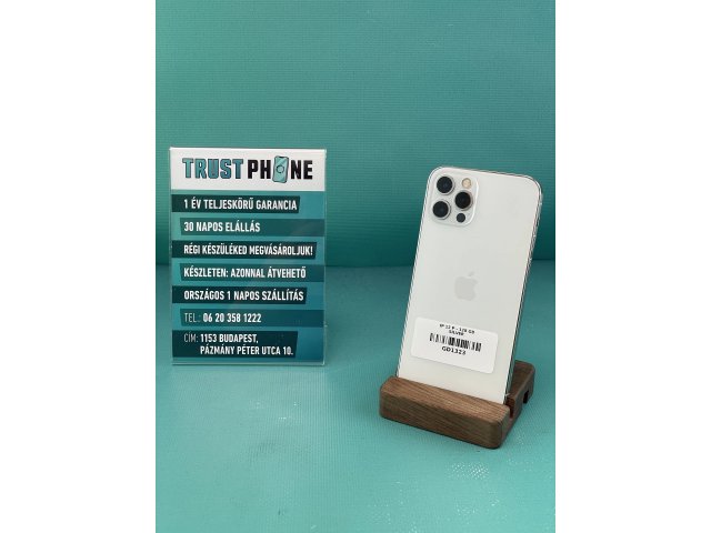 !! 1 ÉV GARANCIA !! iPhone 12 Pro Silver 128 GB – GD1323 – 100% AKKU