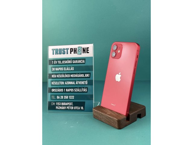 !! 1 ÉV GARANCIA !! iPhone 12 Mini PRODUCT RED 64 GB – TRU037 – 100% AKKU