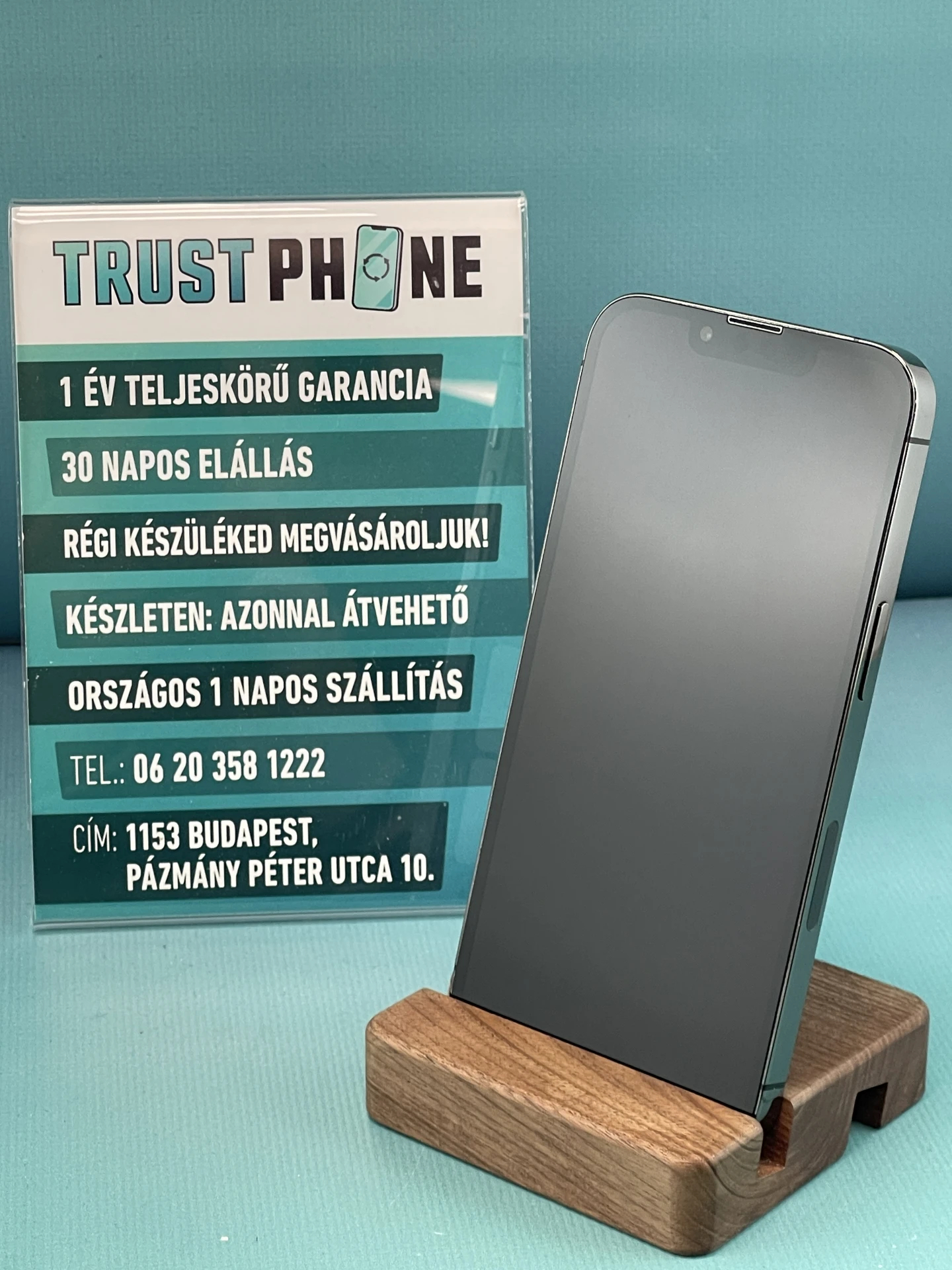 !! 1 ÉV GARANCIA !! iPhone 13 Pro Graphite 256 GB – TRU044 – 100% AKKU